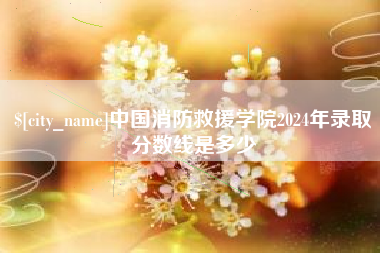 南县中国消防救援学院2024年录取分数线是多少