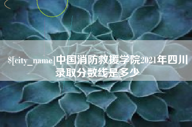 南县中国消防救援学院2021年四川录取分数线是多少