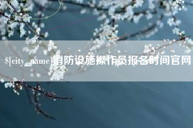 南县消防设施操作员报名时间官网