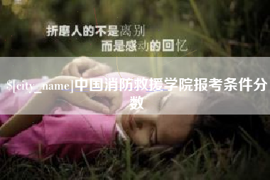 南县中国消防救援学院报考条件分数