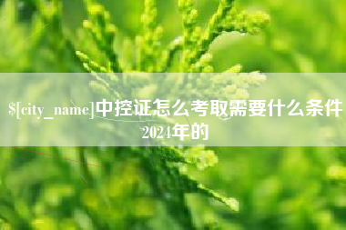 南县中控证怎么考取需要什么条件2024年的
