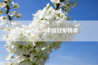 南县中国冠军榜单